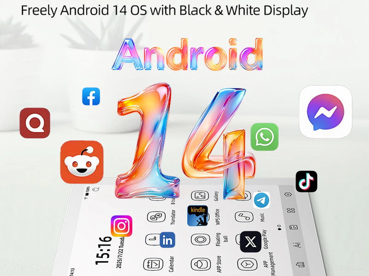 Infografis aplikasi Android 14 di Bigme B6