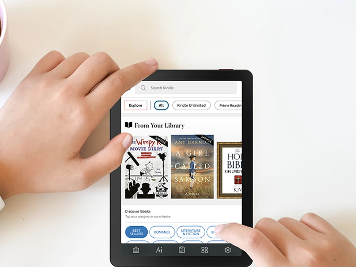 Bigme B6 Color dipakai buka aplikasi Kindle
