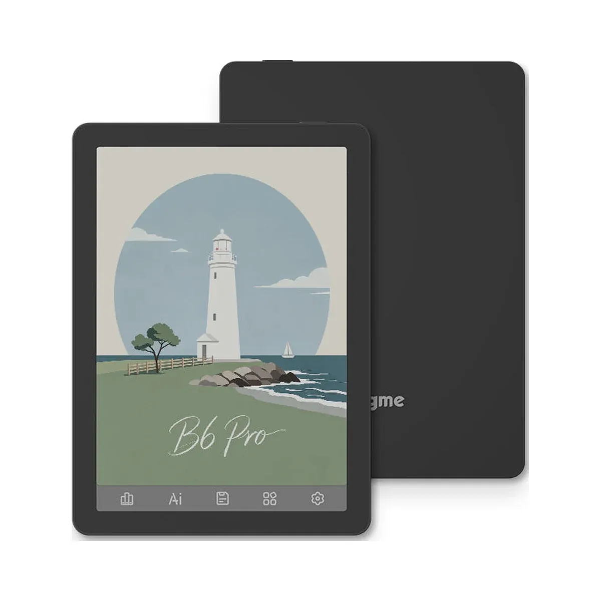 Bigme B6 Pro Color tampak depan dan belakang