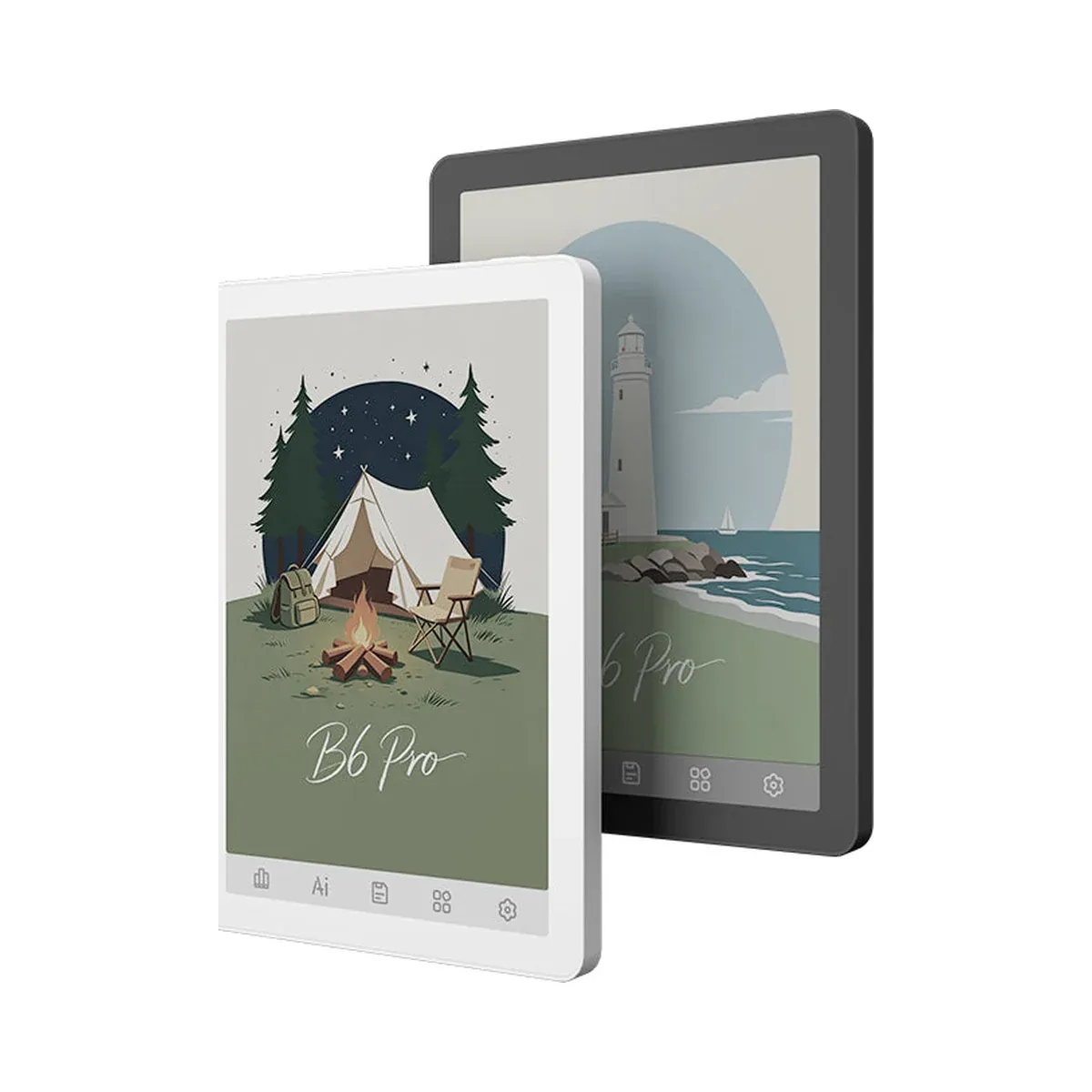 Bigme B6 Pro Color warna putih dan hitam
