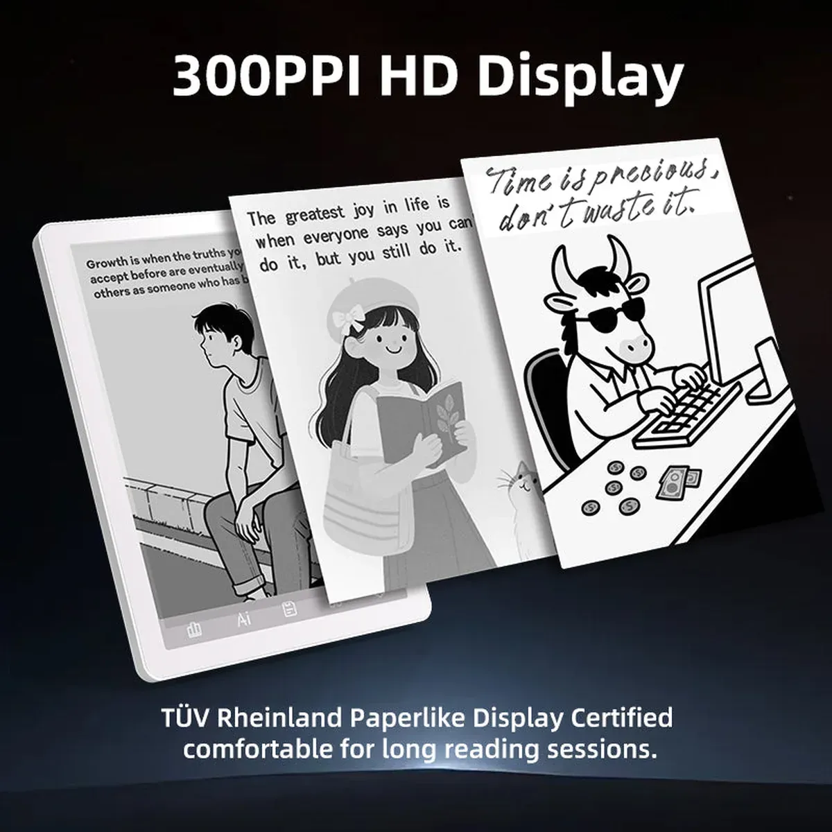 Layar 300 ppi Bigme B6 BW
