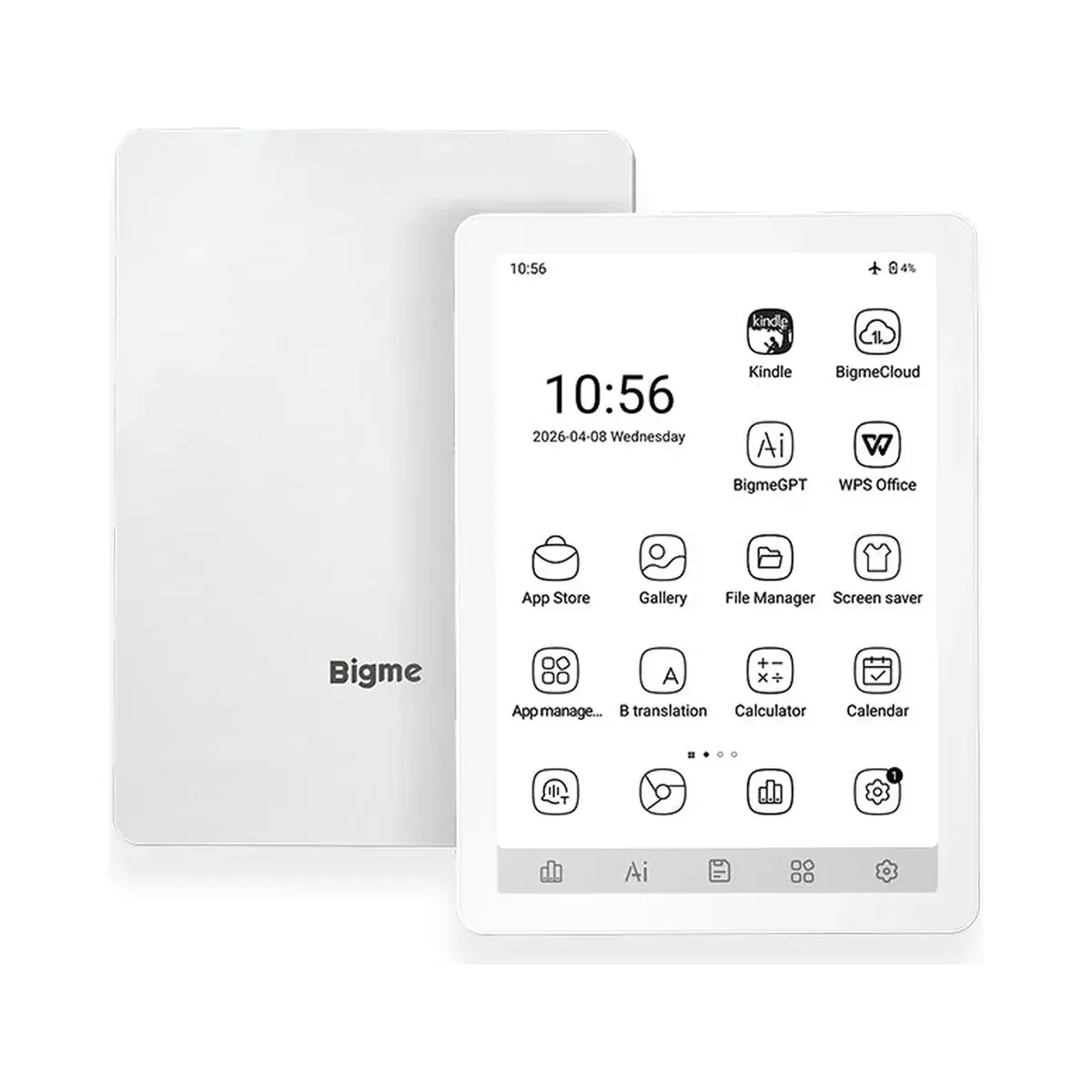 Bigme B6 BW dengan layar beranda Android