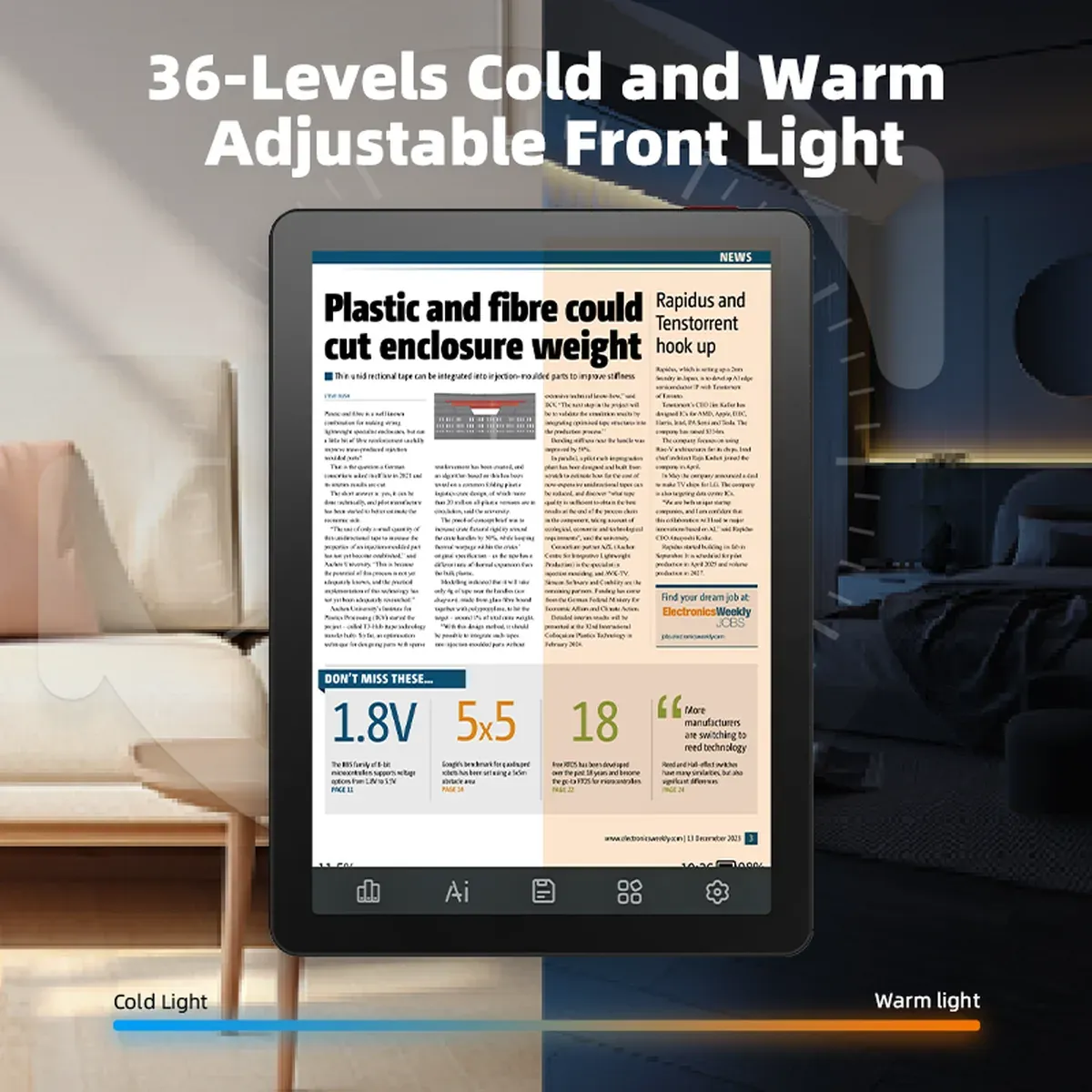 Infografis lampu depan Bigme B6 Color Lite