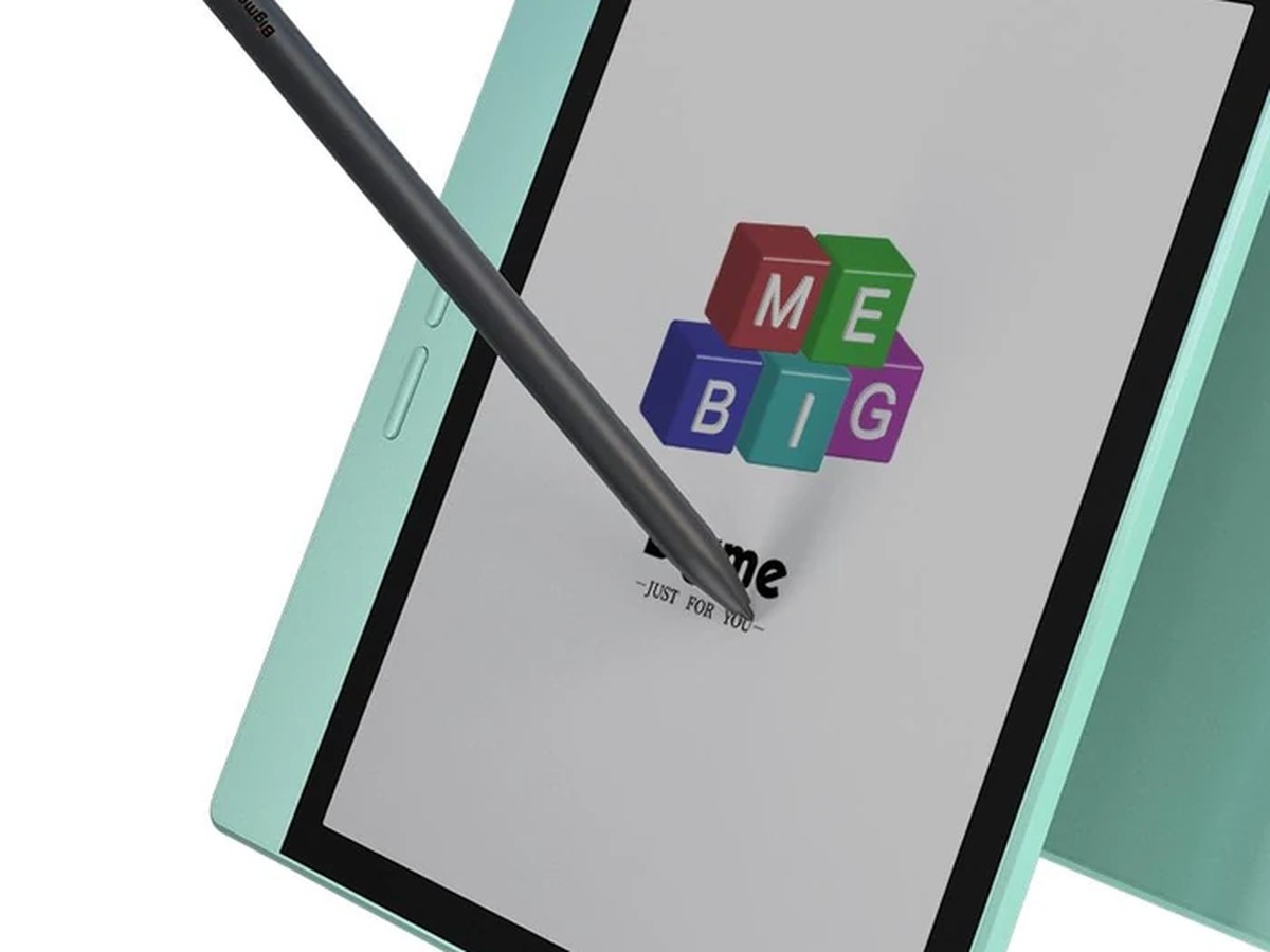 Layar Bigme B7 Lite hijau dari dekat