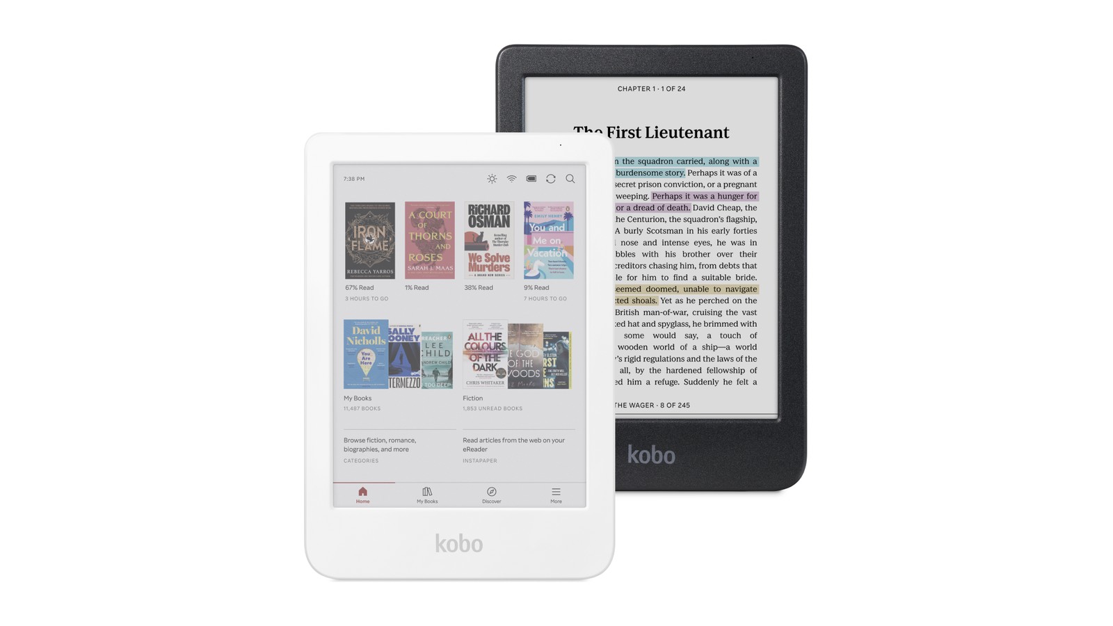 Kobo Clara Colour putih dan hitam